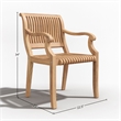 Pemberly Row Contemporary Premium Teak Outdoor Dining Armchair