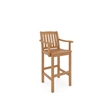 Pemberly Row Premium Teak Hand Sanded Finish Outdoor Bar Armchair