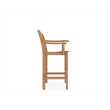 Pemberly Row Premium Teak Hand Sanded Finish Outdoor Bar Armchair