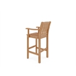 Pemberly Row Premium Teak Hand Sanded Finish Outdoor Bar Armchair