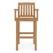Pemberly Row Premium Teak Hand Sanded Finish Outdoor Bar Armchair