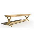 Pemberly Row Contemporary 3 Person Teak Outdoor Bench in Teak