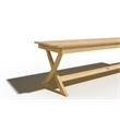 Pemberly Row Contemporary 3 Person Teak Outdoor Bench in Teak