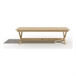 Pemberly Row Contemporary 3 Person Teak Outdoor Bench in Teak