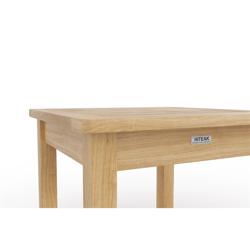 Pemberly Row Contemporary Square Premium Teak Outdoor Side Table