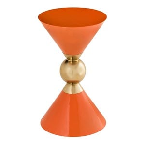 Pemberly Row 21&quotH Transitional Iron Metal Side Table in Orange