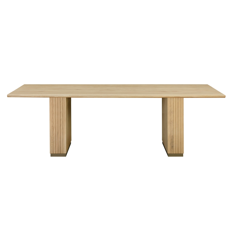 Pemberly Row Transitional Accent Oak Wood Rectangular Dining Table