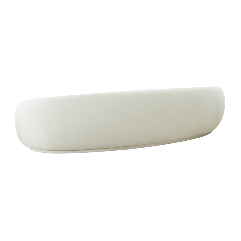 Pemberly Row Transitional Accent Cream Velvet Upholstered120