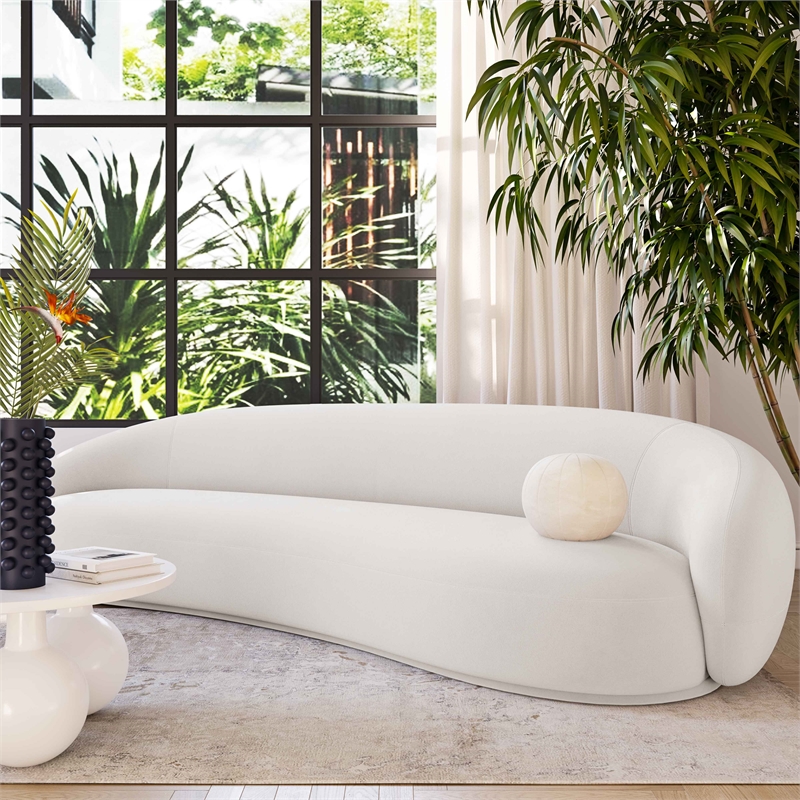 Pemberly Row Transitional Accent Cream Velvet Upholstered120