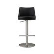 Pemberly Row Black and Silver Vegan Leather Adjustable Stool