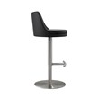 Pemberly Row Black and Silver Vegan Leather Adjustable Stool