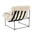 Pemberly Row Transitional Accent Natural Genuine Sheepskin Chair