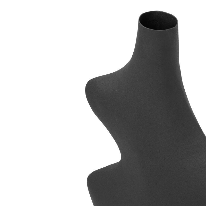 Pemberly Row Handmade Transitional Accent Black Finish Steel Vase