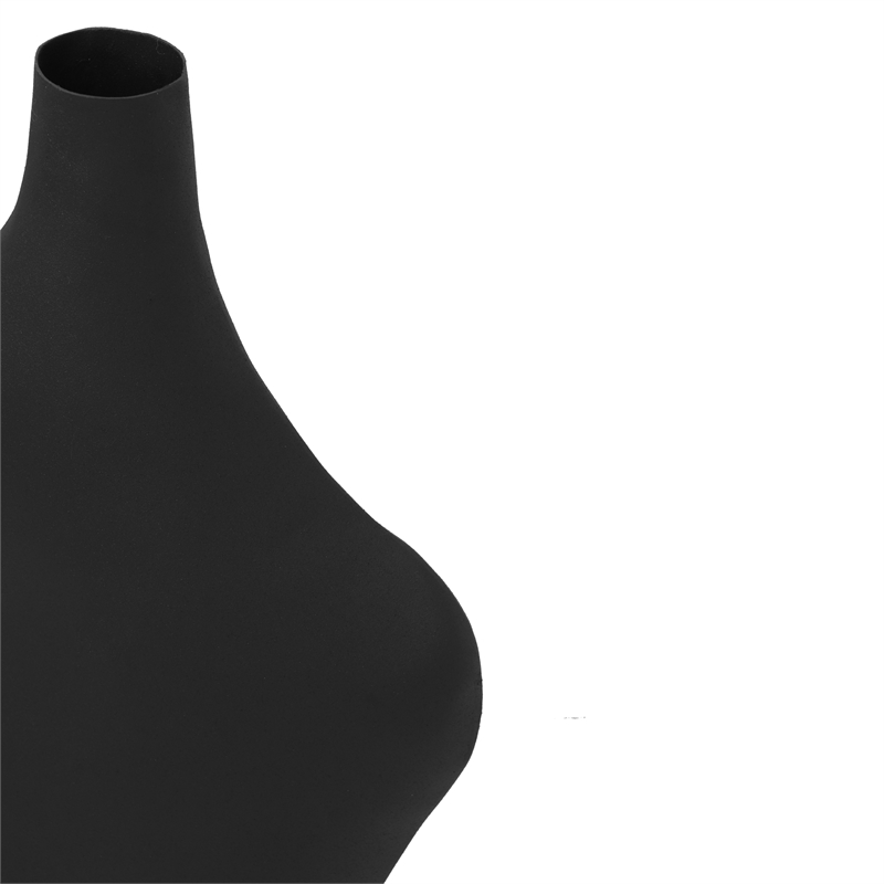 Pemberly Row Handmade Transitional Accent Black Finish Steel Vase