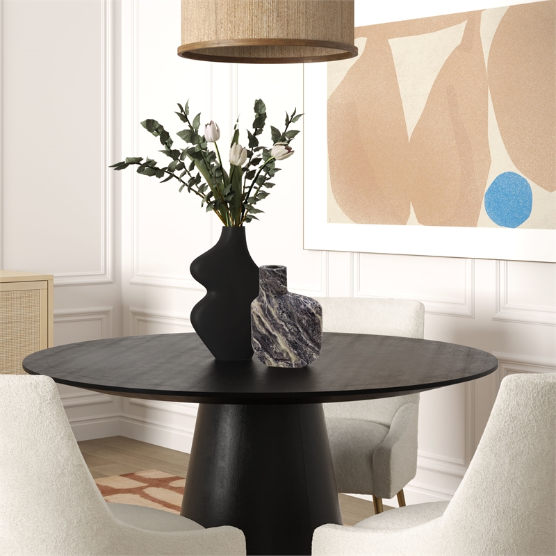 Pemberly Row Handmade Transitional Accent Black Finish Steel Vase