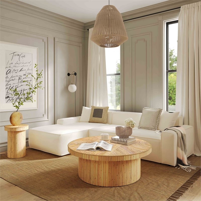 Pemberly Row Transitional Light Brown Fabric 8' x 10' Area Rug