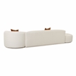 Pemberly Row Transitional Cream Boucle 3-Piece Chaise Modular Sofa