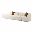 Pemberly Row Transitional Cream Boucle 3-Piece Chaise Modular Sofa