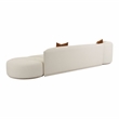 Pemberly Row Transitional Cream Boucle 3-Piece Chaise Modular Sofa