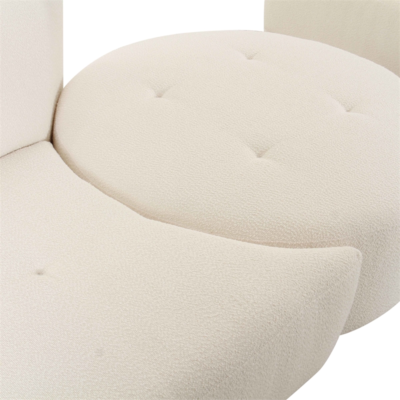 Pemberly Row Transitional Cream Boucle 4-Piece Modular RAF Sectional