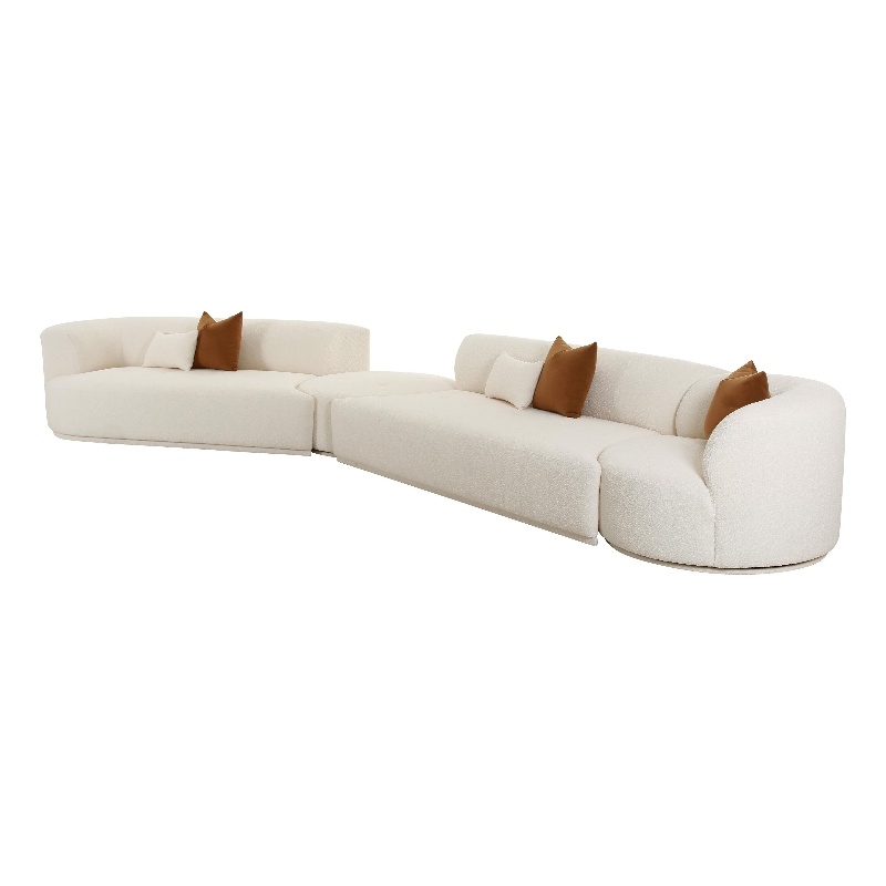 Pemberly Row Transitional Cream Boucle 4-Piece Modular LAF Sectional