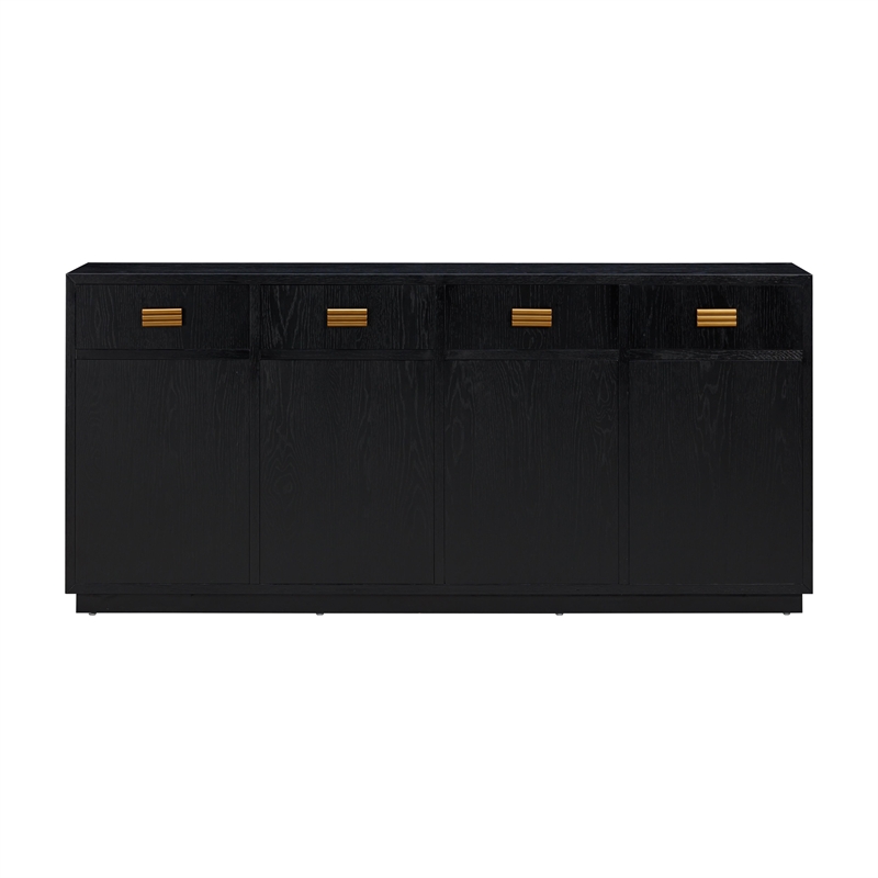 Pemberly Row Handmade Contemporary Accent Black Finish Oak Buffet