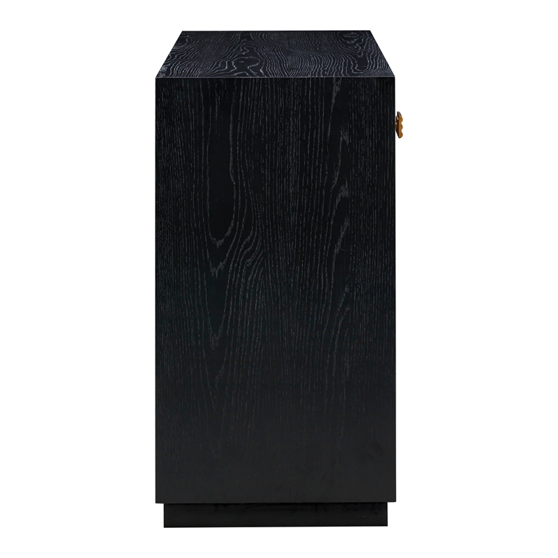 Pemberly Row Handmade Contemporary Accent Black Finish Oak Buffet