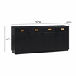 Pemberly Row Handmade Contemporary Accent Black Finish Oak Buffet