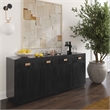 Pemberly Row Handmade Contemporary Accent Black Finish Oak Buffet