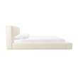 Pemberly Row Handmade Contemporary Accent Cream Linen King Bed