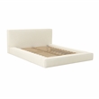 Pemberly Row Handmade Contemporary Accent Cream Linen King Bed