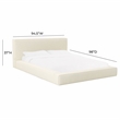 Pemberly Row Handmade Contemporary Accent Cream Linen King Bed
