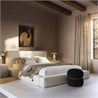 Pemberly Row Handmade Contemporary Accent Cream Linen King Bed