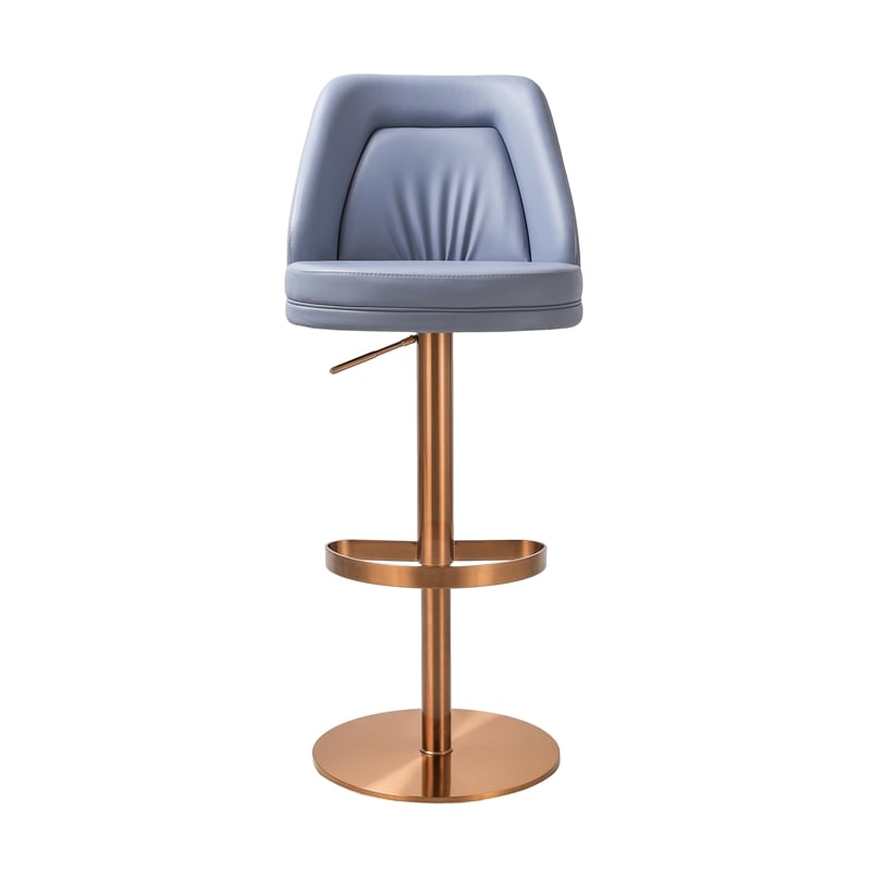 Pemberly Row Transitional Lavender Mist and Gold Adjustable Swivel Stool