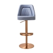 Pemberly Row Transitional Lavender Mist and Gold Adjustable Swivel Stool