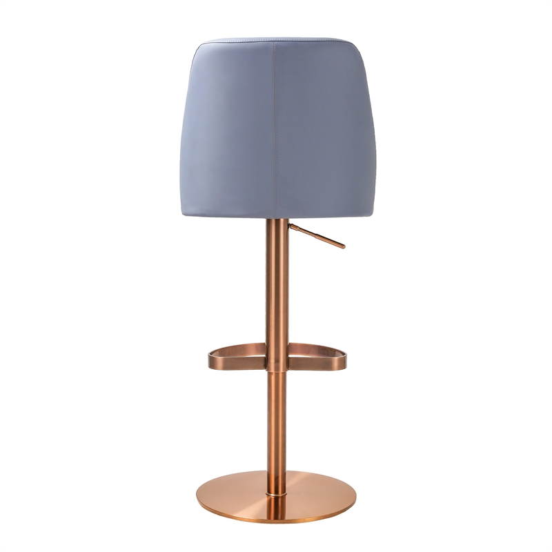 Pemberly Row Transitional Lavender Mist and Gold Adjustable Swivel Stool