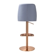Pemberly Row Transitional Lavender Mist and Gold Adjustable Swivel Stool