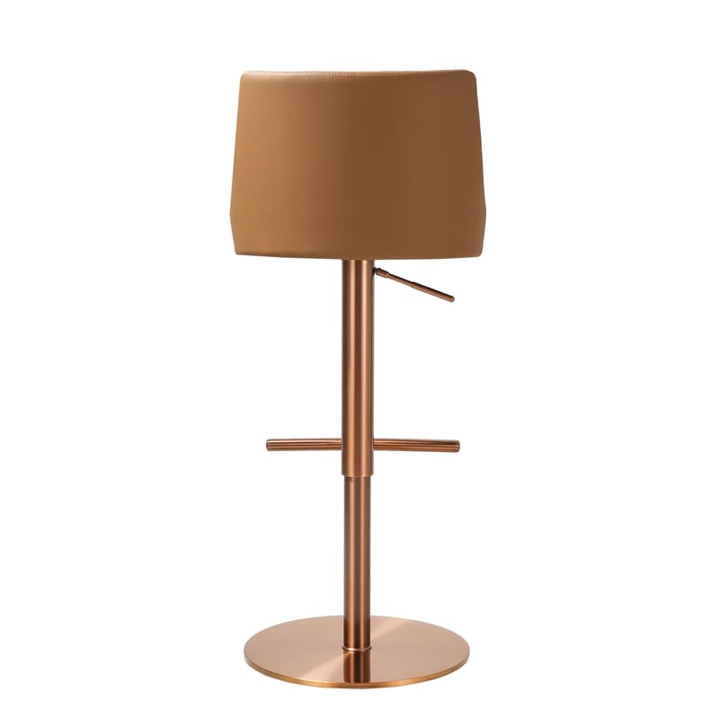 Pemberly Row Transitional Upholstered Adjustable Swivel Stool