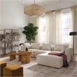 Pemberly Row Contemporary Cream Linen 4-Piece Modular Sectional