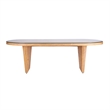 Pemberly Row Coastal Accent Oval Rattan & Glass Dining Table in Natural