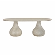 Pemberly Row Indoor/Outdoor Stone Pedestal Dining Table in Stone