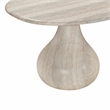 Pemberly Row Indoor/Outdoor Stone Pedestal Dining Table in Stone
