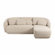 Pemberly Row Handmade Mid-Century Cream Boucle Sectional - RAF