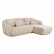 Pemberly Row Handmade Mid-Century Cream Boucle Sectional - RAF