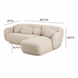 Pemberly Row Handmade Mid-Century Cream Boucle Sectional - RAF