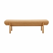 Pemberly Row Contemporary Sunflower Yellow Heavy Linen Bench