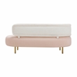Pemberly Row Contemporary Accent Cream Boucle & Blush Velvet Sofa