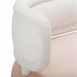 Pemberly Row Contemporary Accent Cream Boucle & Blush Velvet Sofa