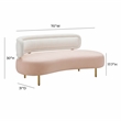 Pemberly Row Contemporary Accent Cream Boucle & Blush Velvet Sofa