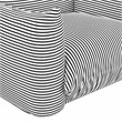 Pemberly Row Pearl and Black Striped Stuffed Outdoor Armchair